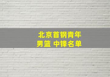 北京首钢青年男篮 中锋名单